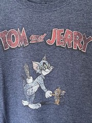 Tom & Jerry T-Shirt Men’s M Gray Retro Hanna-Barbera Cartoon Cat Mouse Tee