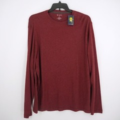 Cremieux Men’s Long-Sleeve Shirt Crew Neck XL Red Black Specks NWT