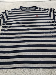 Polo Jeans Ralph Lauren Striped Long Sleeve Shirt Pullover Medium Blue Gray READ