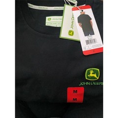 John Deere T-Shirt Mens Medium Black New Short Sleeve Cotton Graphic Logo Tee