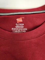 Lot 3Hanes t-shirt Mens XL Shirts 1 Short /2 Long Sleeve Hanes Striped Red White
