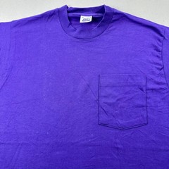 Vintage Purple Pocket T-Shirt Mens Medium BVD Blank Single Stitch Made USA 90s