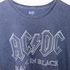 Official AC/DC Back In Black T Shirt Size Large Black Mens Band Tee