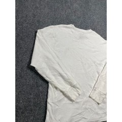 Men’s White Waffle Knit Ribbed Cuff Crew Neck Long Sleeve Thermal Shirt Size L