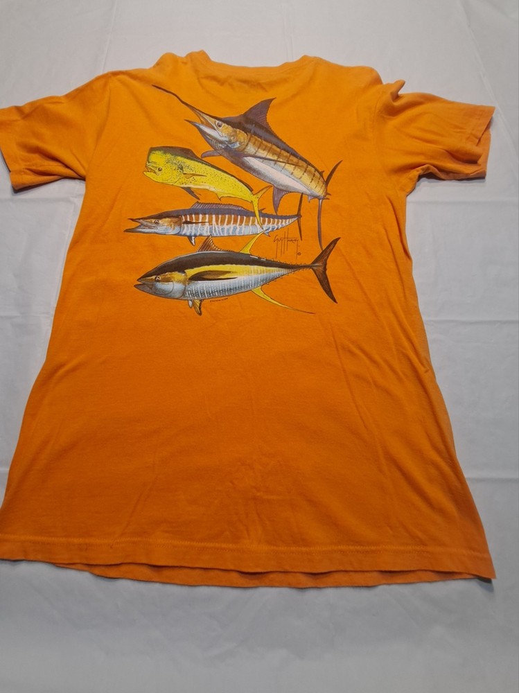 Guy Harvey T-Shirt Mens Ocean Sport Fishing Offshore Bluewater Medium Orange