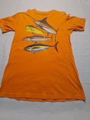 Guy Harvey T-Shirt Mens Ocean Sport Fishing Offshore Bluewater Medium Orange