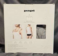 Papi 3 Modern Tanks L White Gray Black Premium Cotton Square Neck Tank Tops