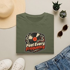 Feel Every Frequency T-Shirt – Vinyl Record Graphic for Music Collectors