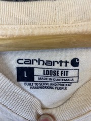 Carhartt Men’s L Beige Loose Fit Logo Crew Neck Long Sleeve Cotton Tee TK0231-M