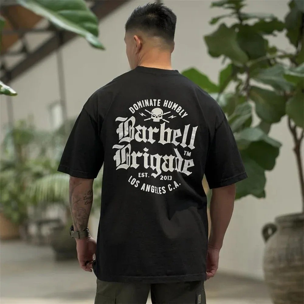 Men’s Graphic Printed Short Sleeved Stylish Cotton Gym Sports T-Shirt