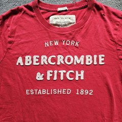 Vtg Y2K Abercrombie & Fitch Mens XXL Muscle Tee T Shirt Applique Embroidery Red