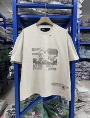 Summer Cotton Tee Crew Neck Figure Print Loose Comfortable Casual Top Men Women