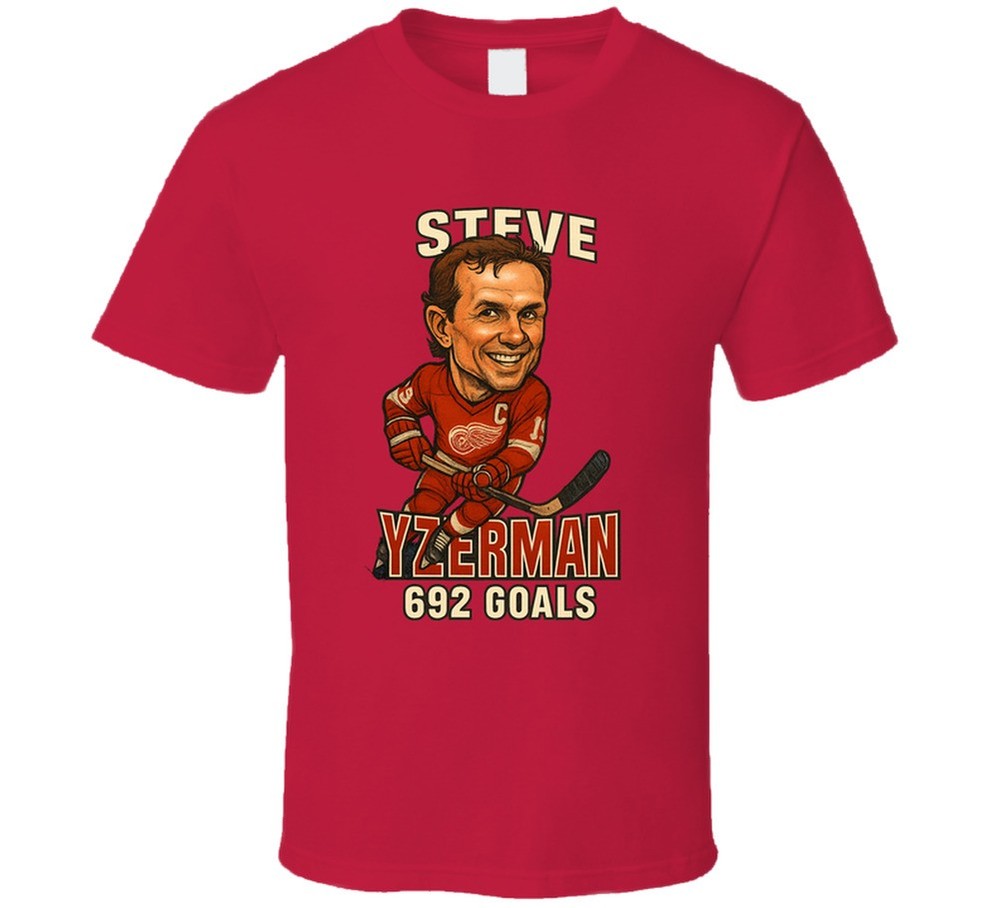 Steve Yzerman 692 Goals Sports Caricature T Shirt
