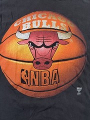Vintage Chicago Bulls 90s T Shirt Mens XL Black Faded Graphic Short Sleeve Logo