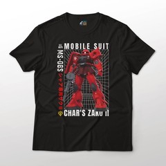 Mobile Suit Gundam Anime MS-06S Char’s Zaku II Suit Graphic Art Cotton Tee
