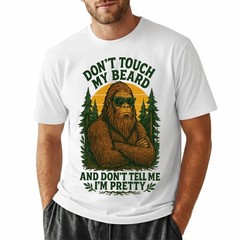 Sasquatch Beard T-Shirt Funny Retro Bigfoot Don’t Touch My Beard Humorous Tee