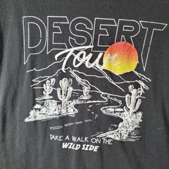 Desert Tour Graphic Tee Black Medium Mens Unisex Cactus Retro Wild Side Shirt