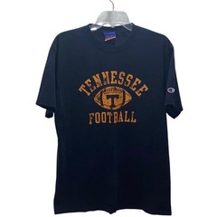 Champion Mens Tennessee Football T-Shirt Black Orange Graphic Tee Large