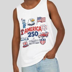 4th of July America Doodle Patriotic USA Tank Top