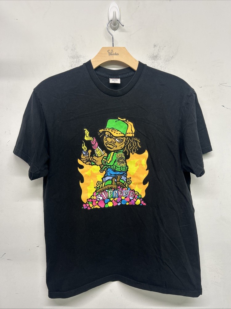 SUPREME Molotov Flames Black SZ L Tee