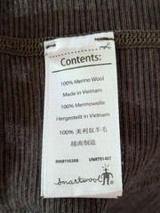 Smartwool Merino Wool Base Layer Top Men’s Large Brown Striped FLAWS* SW0SN705