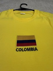 Vintage Colombia Flag Embroidered Oversized Football T-Shirt,Retro Soccer Street