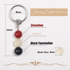 Drogomen Positive Vibes Keychain for Women, Natural Gemstone Healing Crystal …