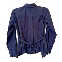 Vince Small Black Long Sleeve Button Up Tie Back Collared Shirt Blouse