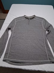 Men’s BKE Henley 3 button 2XL Marled white/dk green winter ski out door
