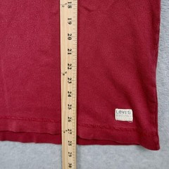 Vintage Levis Mens Henley Shirt M Burgundy Red Short Sleeve Ribbed Cotton