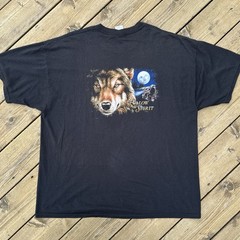 Vintage Y2K Wolf Eagle Biker T Shirt American Legends Motorcycle 2XL
