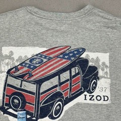 Izod Saltwater Shirt Mens 2XB Gray Soft Wash Crew Neck Short Sleeves Tee NWT