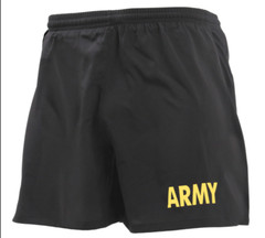 Black Moisture Wicking US ARMY PT Training Workout APFU SHORTS 46030