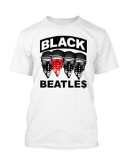 Mens Hip Hop Black Beatles Sneaker Tee Shirt to Match J14 Last Shot Shoe