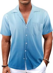 Men’s Hawaiian Shirt Tropical Floral Short Sleeve Button Down Casual Beachwear