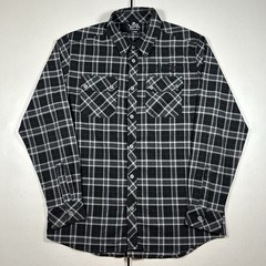 Sullen Collective Long Sleeve Black Plaid Flannel Shirt Men’s Size Large Moto