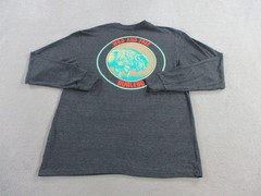 Burlebo Shirt Mens Medium Gray Graphic Print Wild and Free Long Sleeve Crewneck