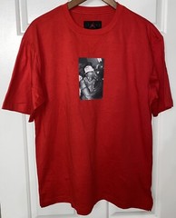 JORDAN michael NIKE SAMPLE red iconic photo 1991 champions bulls shirt RARE