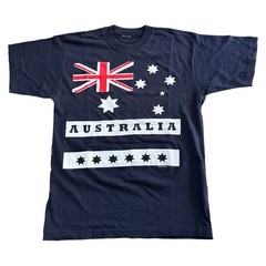 Vintage Australia T-Shirt Samsousan Designs Graphic Print Blue Mens Large