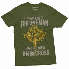Jesus Christian T-shirt Faith Church Cross ShirtI only kneel for one Man Shirt