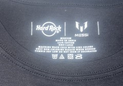 Hard Rock Messi T-Shirt Adult Medium Black Graphic Tee 100% Cotton