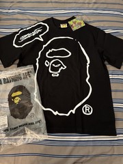 A Bathing Ape BAPE x Stüssy Logo Graphic Crew Neck T-Shirt Black/White M