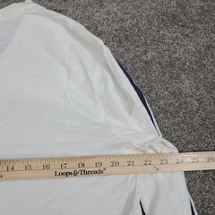 Tommy Hilfiger Mens White Graphic V-Neck Long Sleeve Trim Fit Tee Shirt Large