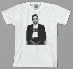 Johnny Cash Mugshot T Shirt, man in black jail prison rock and roll rockabilly