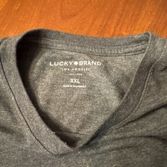 Lucky Brand T-Shirt Logo Short Sleeve Men’s XXL Heather Black & Gold
