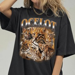Vintage Ocelot Comfort Tee Bootleg Style Animal Graphic