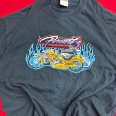 Vintage 90’s Y2K Men’s Perewitz Motorcycles Bike Harley Flames T-Shirt Black