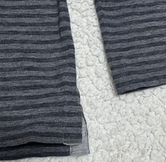 Vince Men’s Long Sleeve Henley Striped Tee Gay/Black 100% Pima Cotton Sz L NWOT