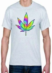 Adult DryBlend® T-Shirt – ( TIE DYED LEAF – PRIDE / WEED / 420)