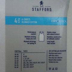 Stafford 4-Pack Men’s Big & Tall Blended Cotton Dry+Cool Tank Top A-Shirt X-TALL